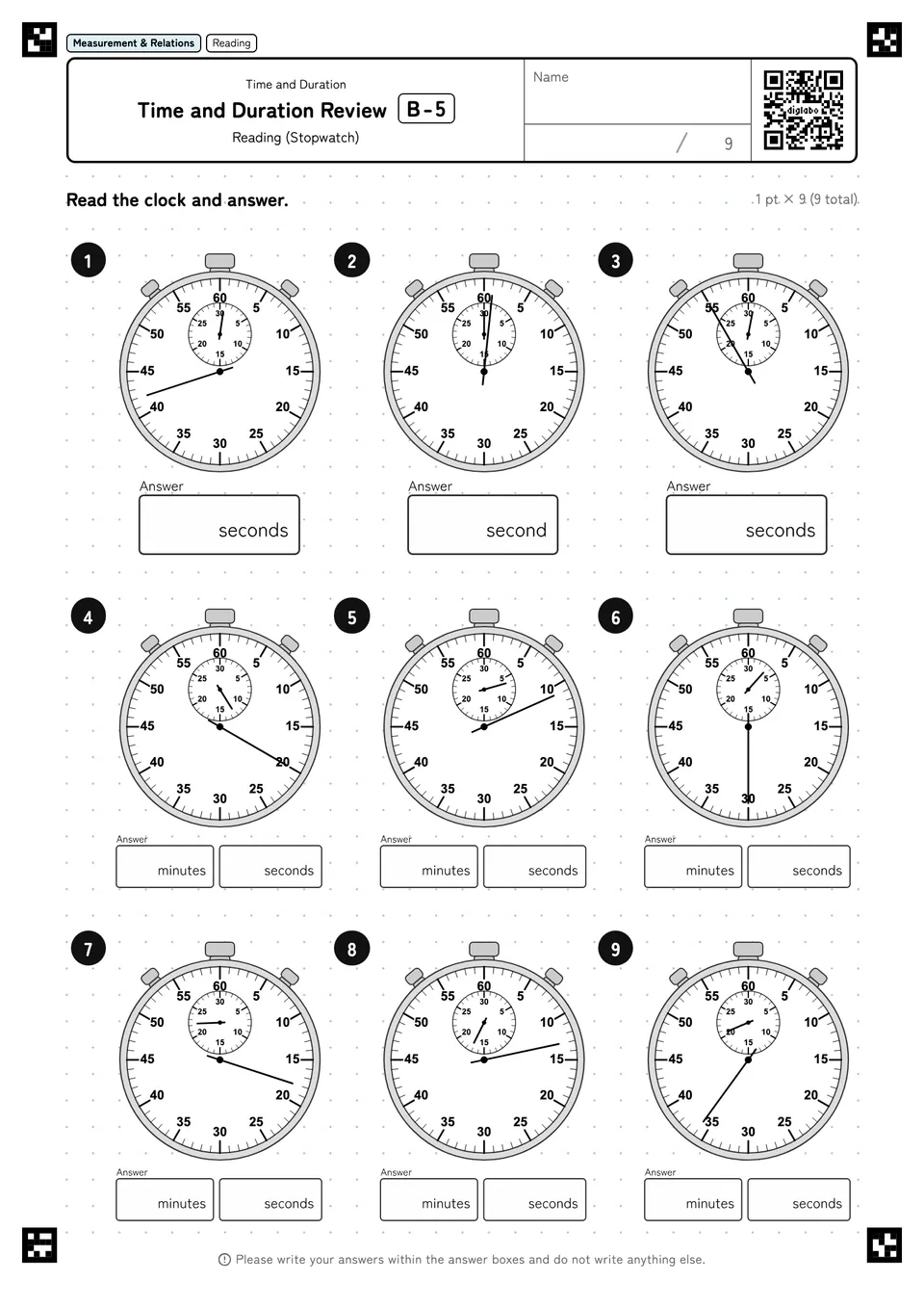 Time and Duration Review B-5