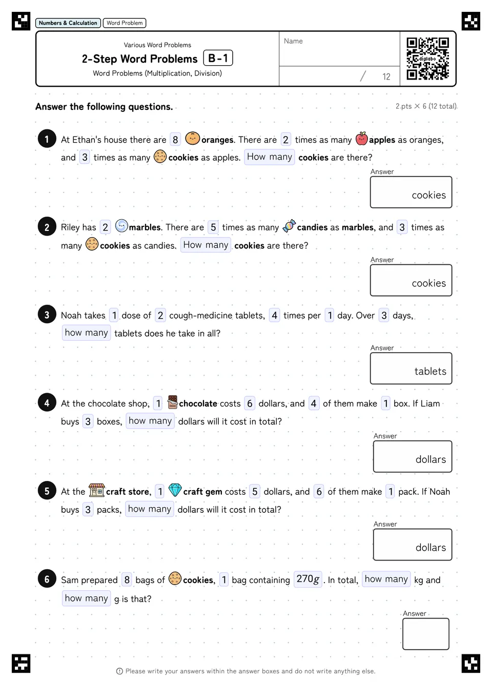 2-Step Word Problems B-1