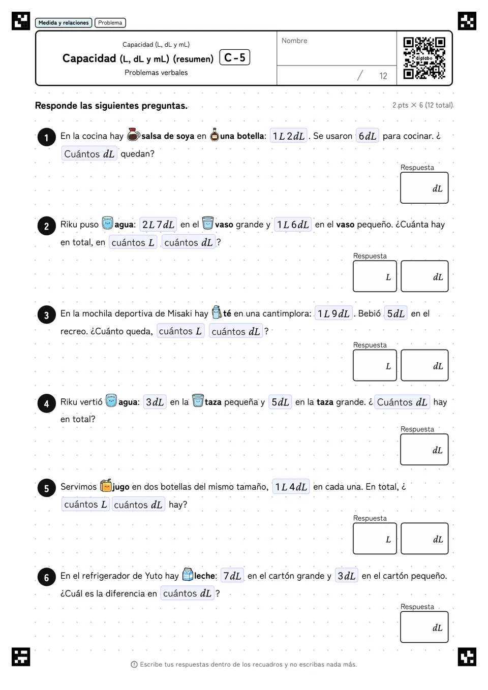 Capacidad (L, dL y mL) (resumen) C-5