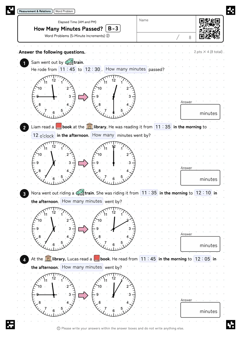 How Many Minutes Passed? B-3