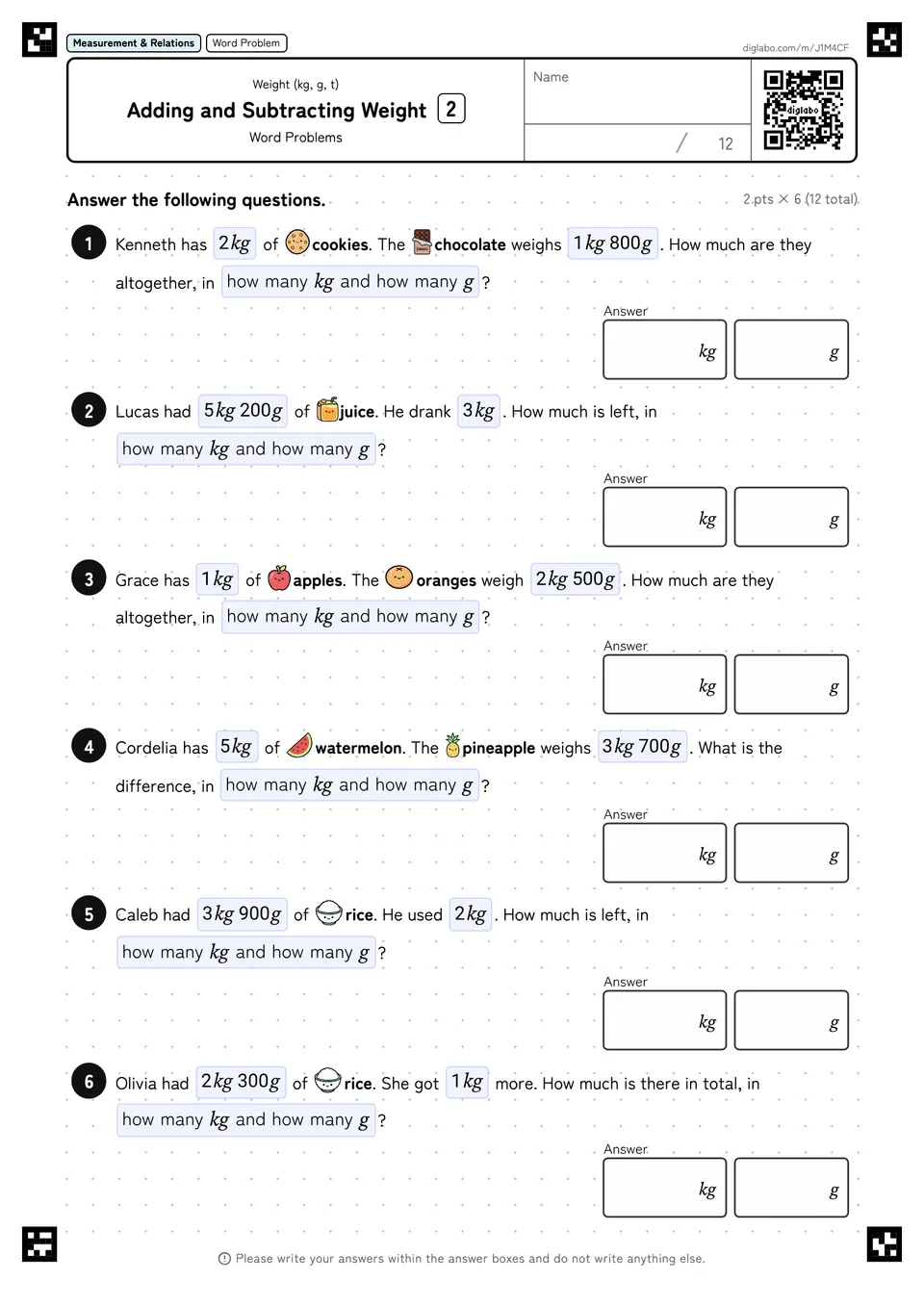 Adding and Subtracting Weight 2