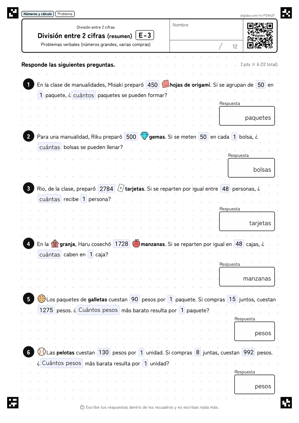 División entre 2 cifras (resumen) E-3