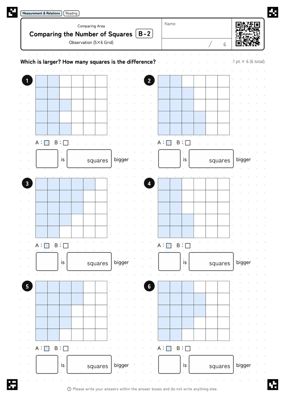 Comparing the Number of Squares B-2