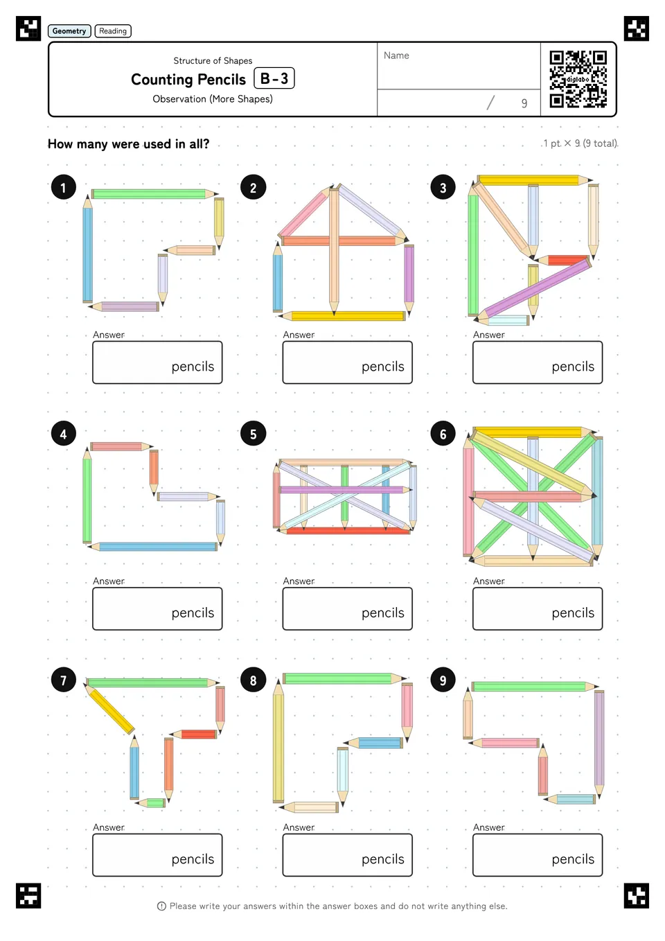 Counting Pencils B-3