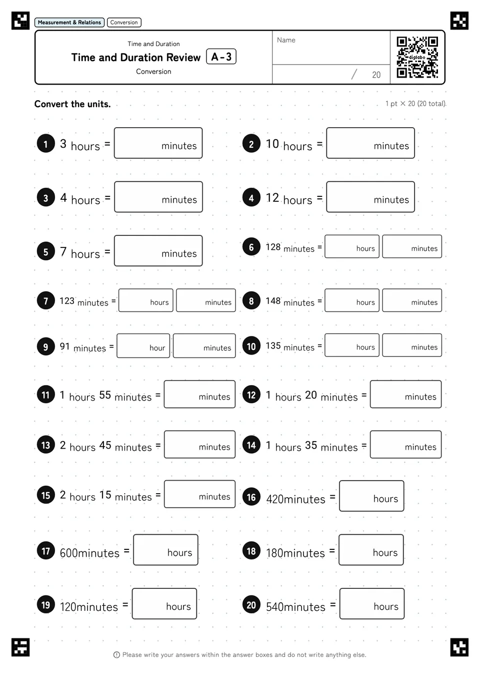 Time and Duration Review A-3