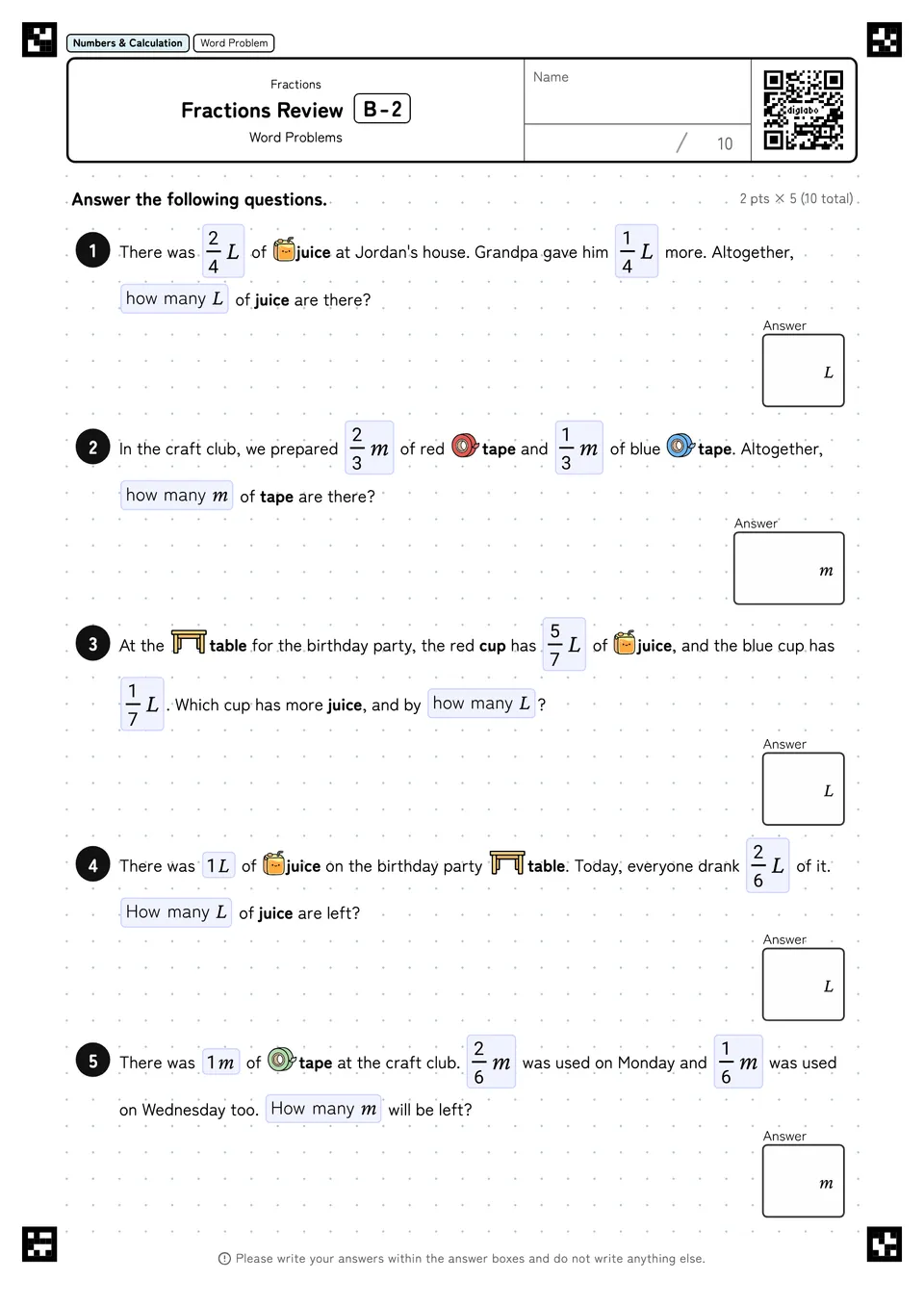 Fractions Review B-2