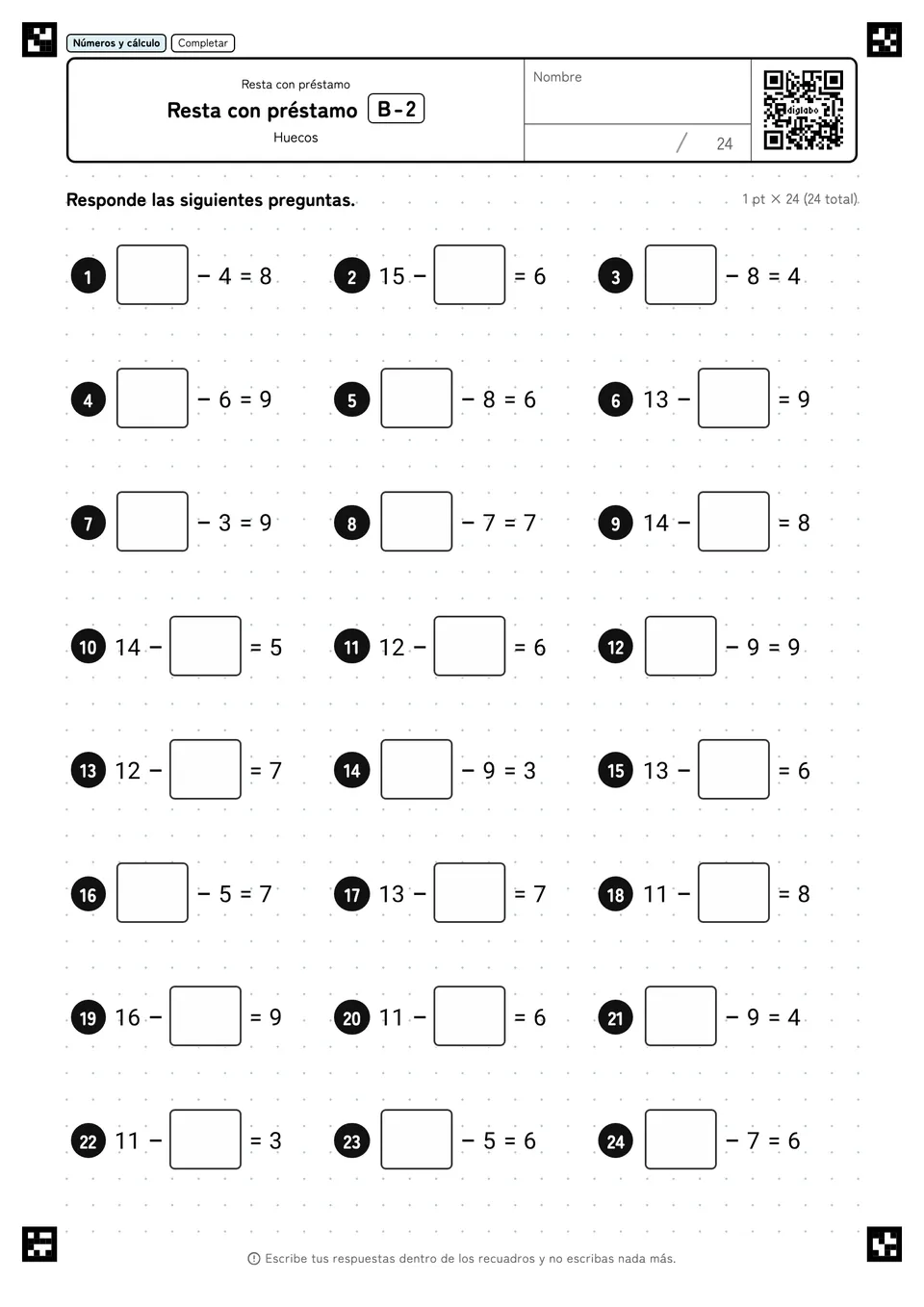 Resta con préstamo B-2