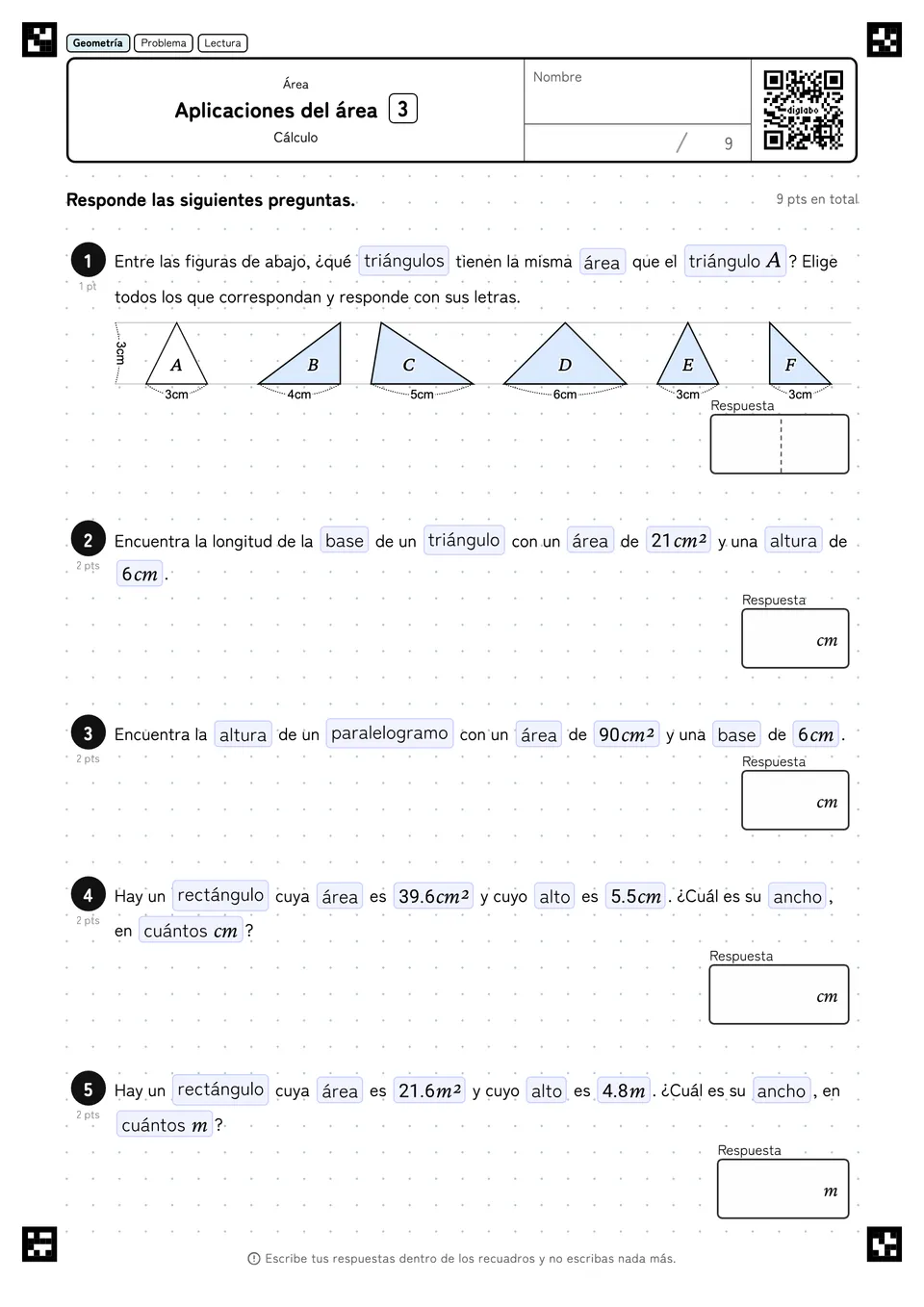 Aplicaciones del área 3