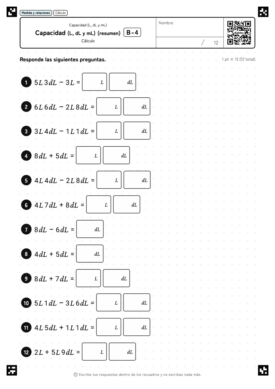 Capacidad (L, dL y mL) (resumen) B-4