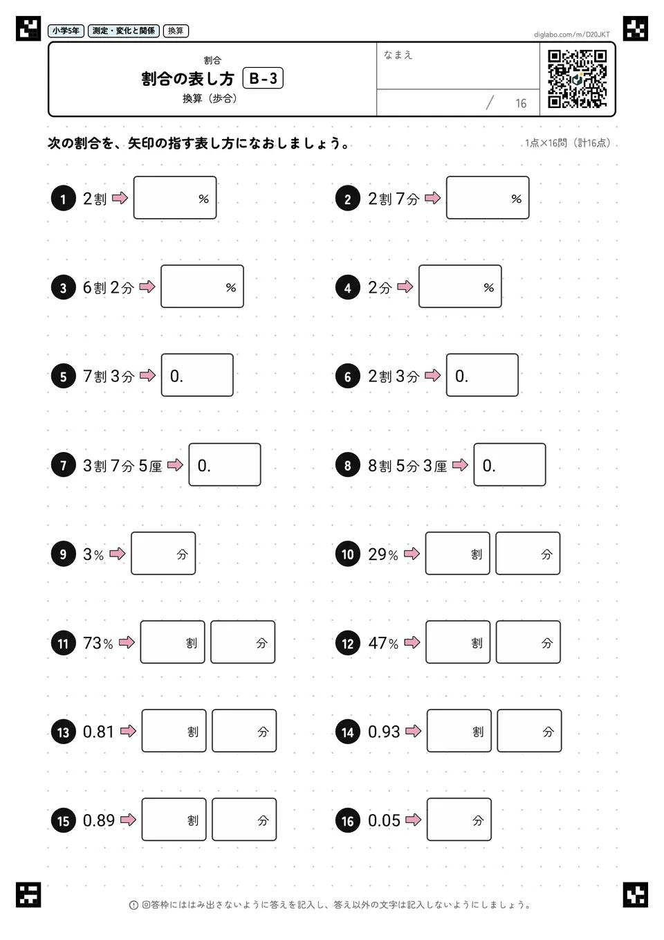 小学5年 割合 割合の表し方