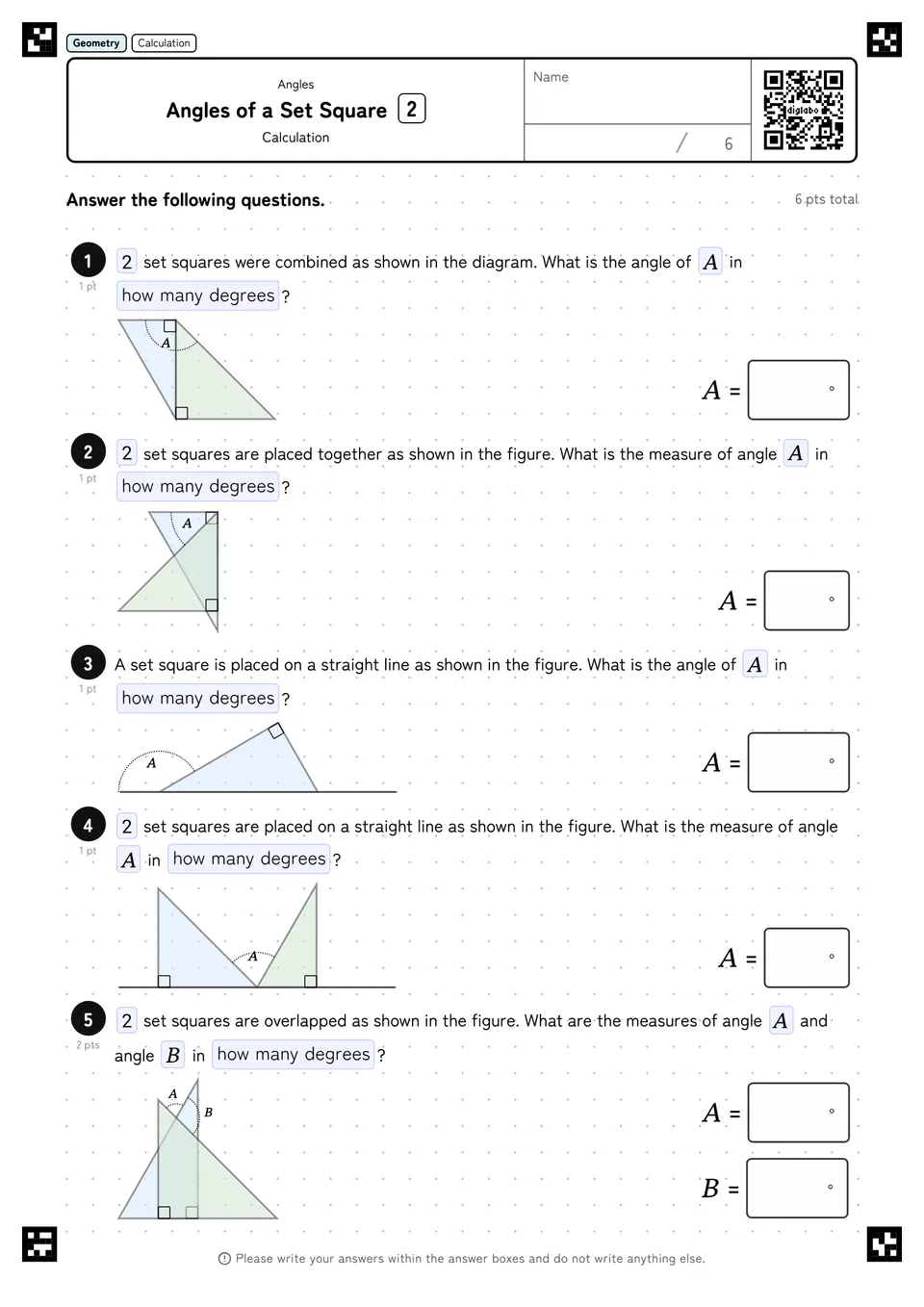 Angles of a Set Square 2