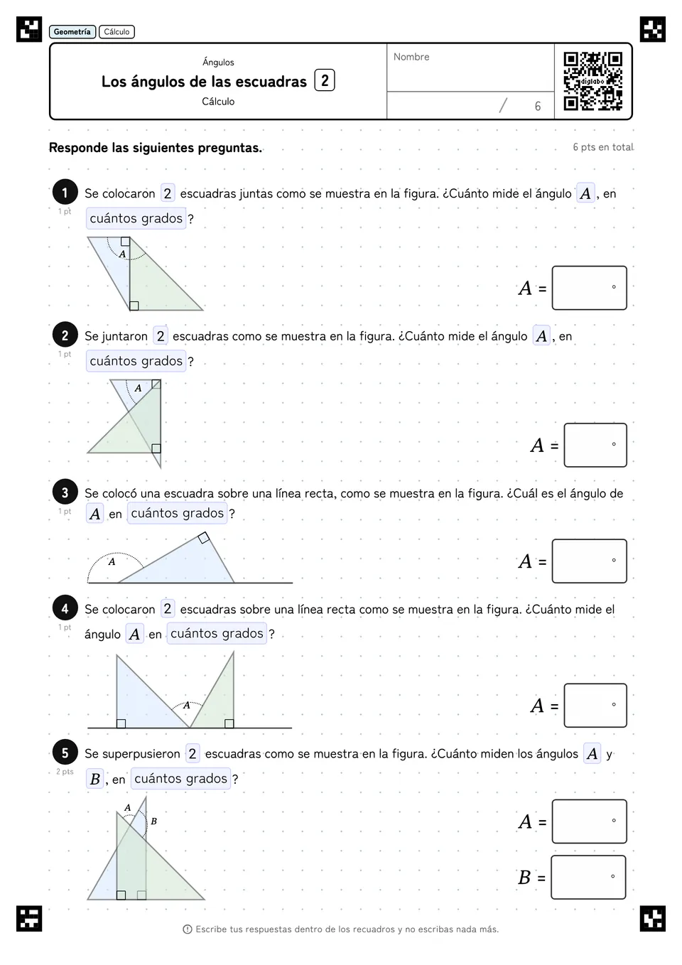 Los ángulos de las escuadras 2