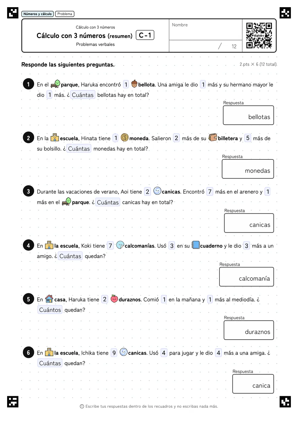 Cálculo con 3 números (resumen) C-1