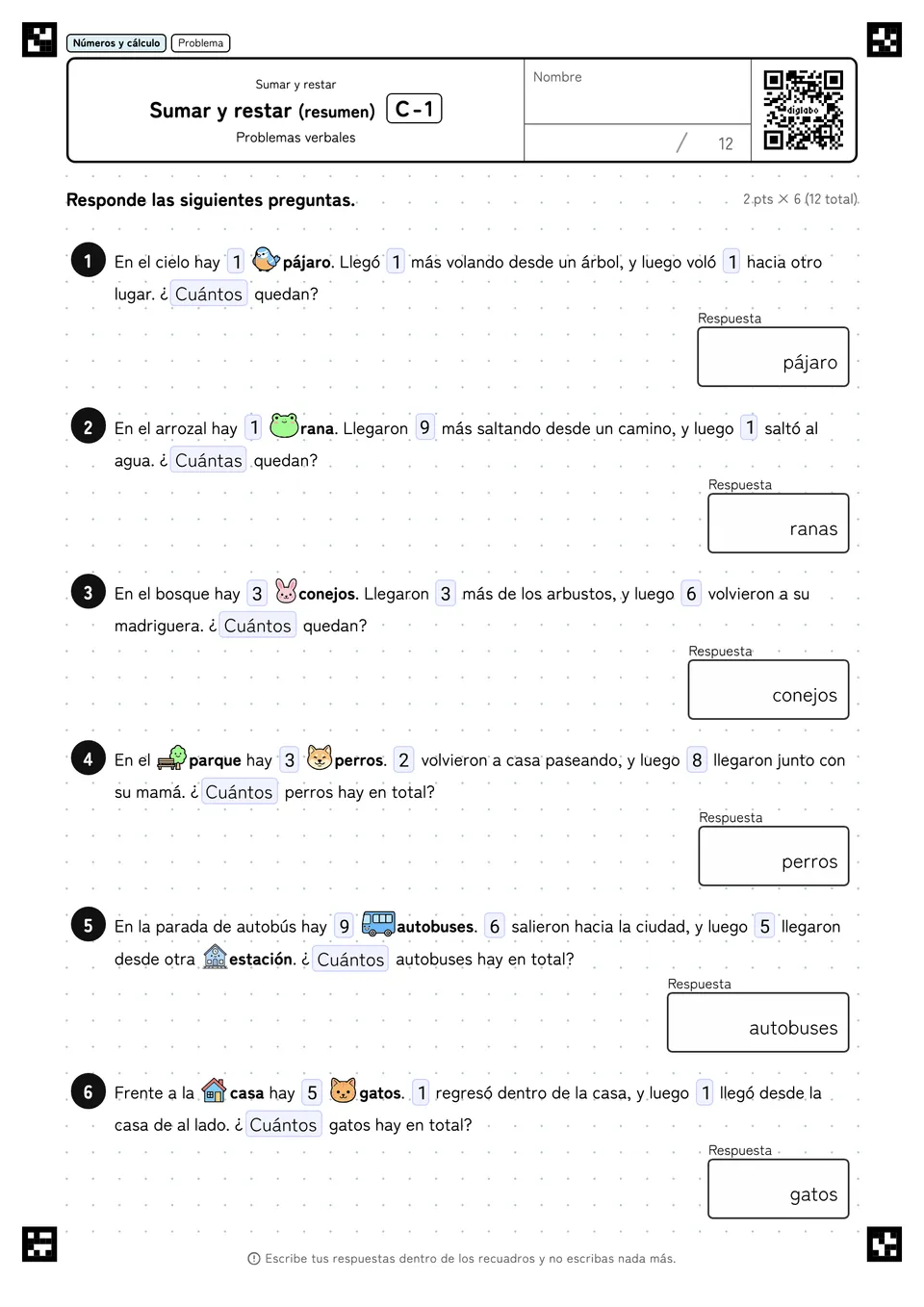 Sumar y restar (resumen) C-1