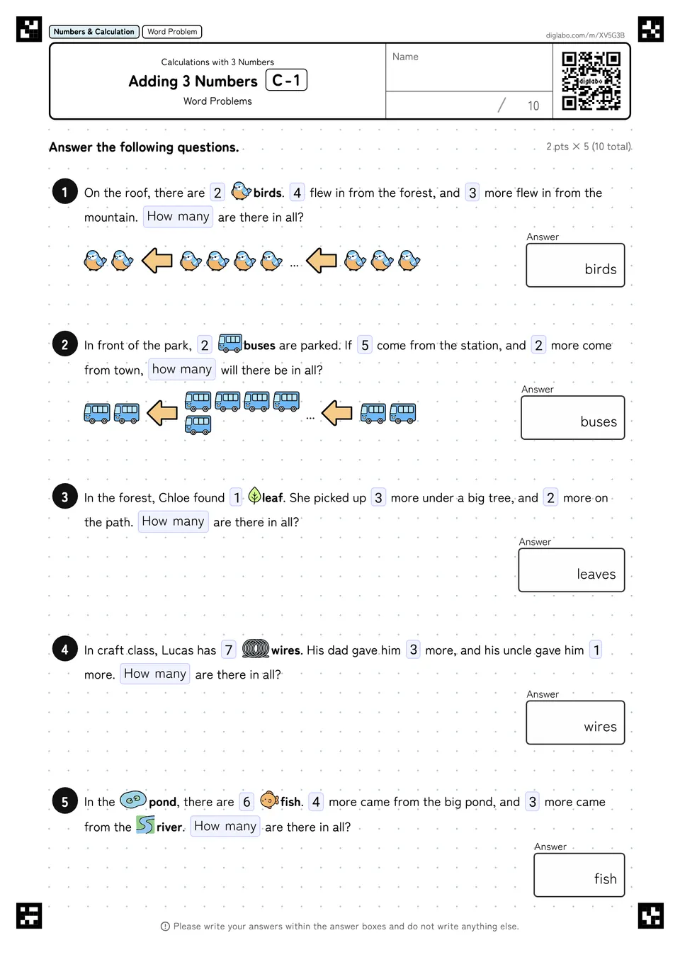 Adding 3 Numbers C-1