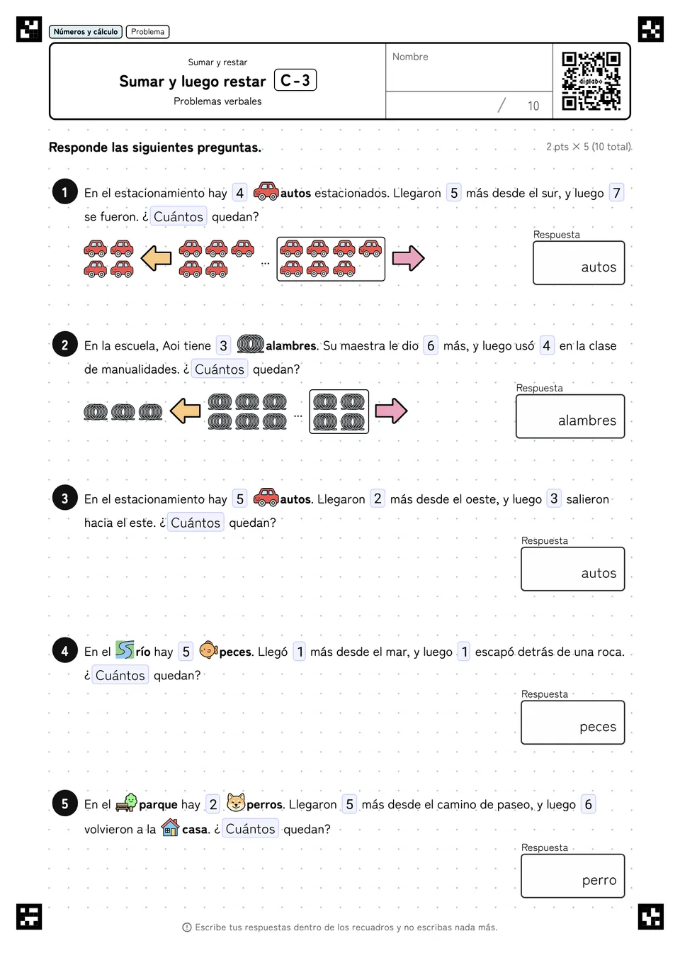 Sumar y luego restar C-3