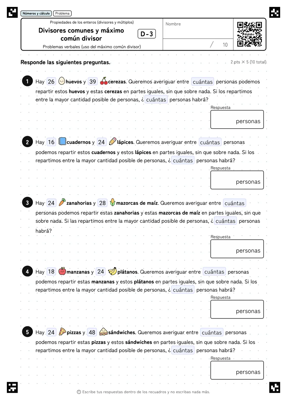 Divisores comunes y máximo común divisor D-3