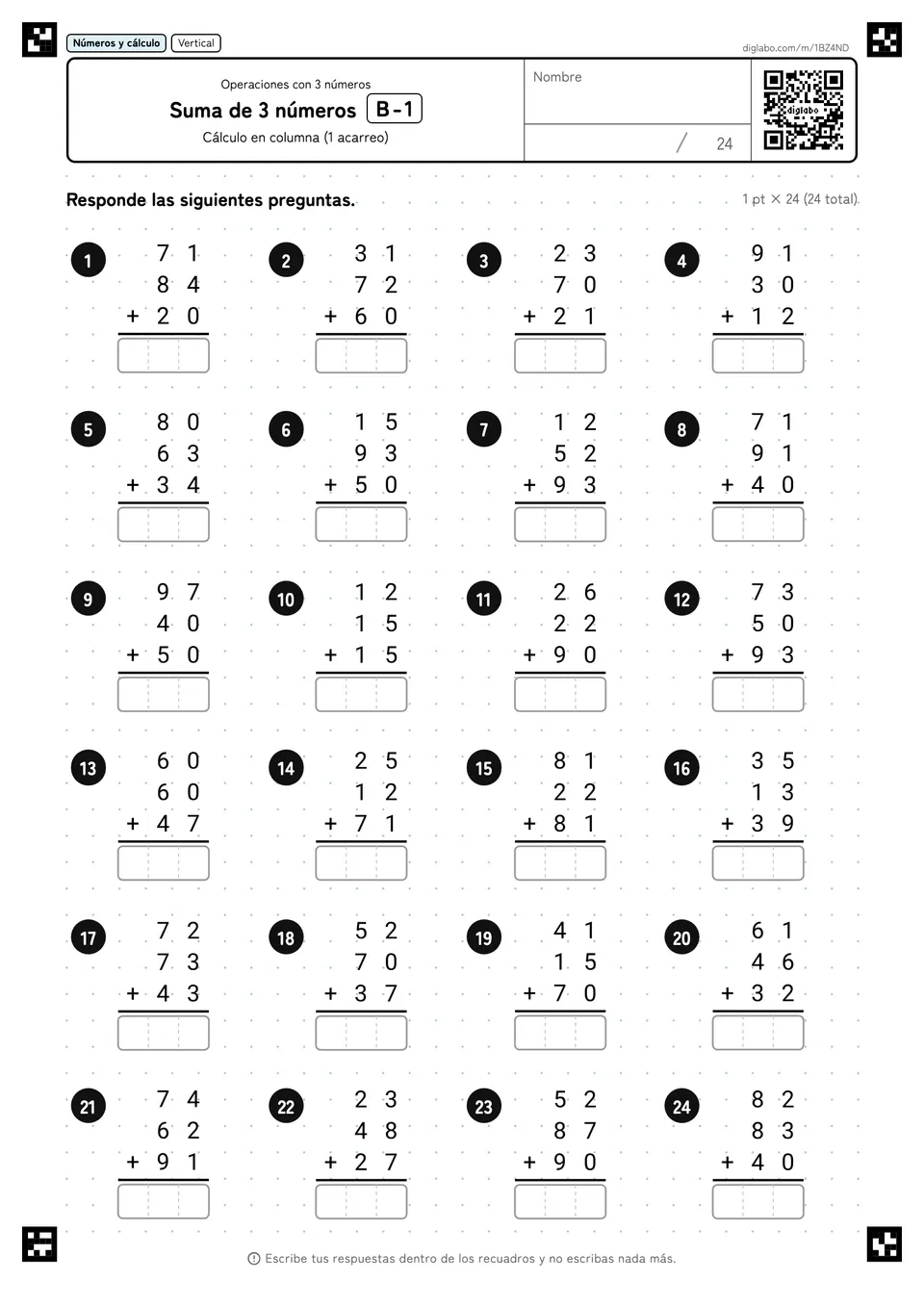 Suma de 3 números B-1