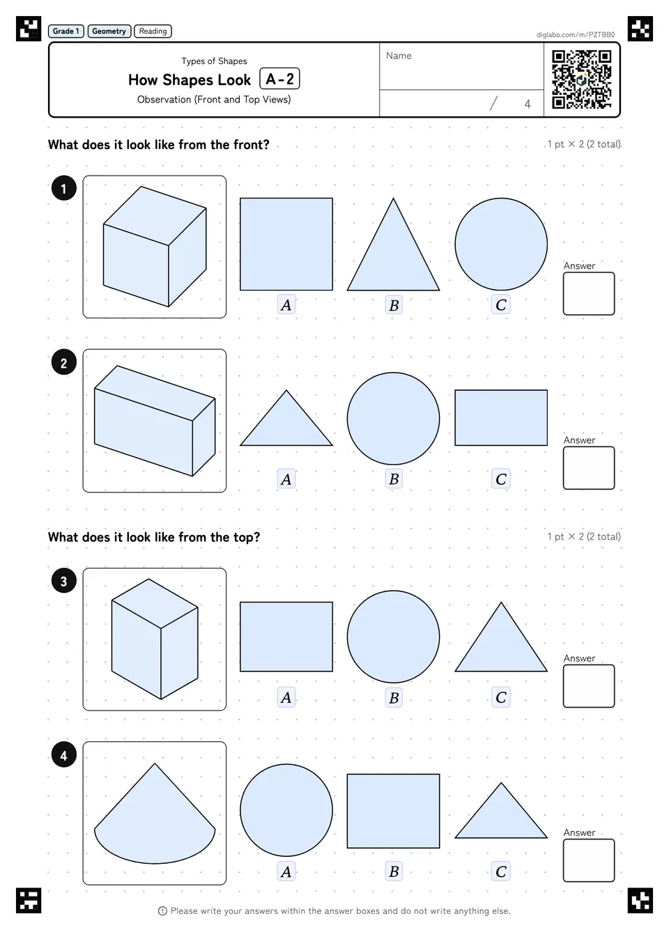 Grade 1 (Elementary School) Types of Shapes How Shapes Look