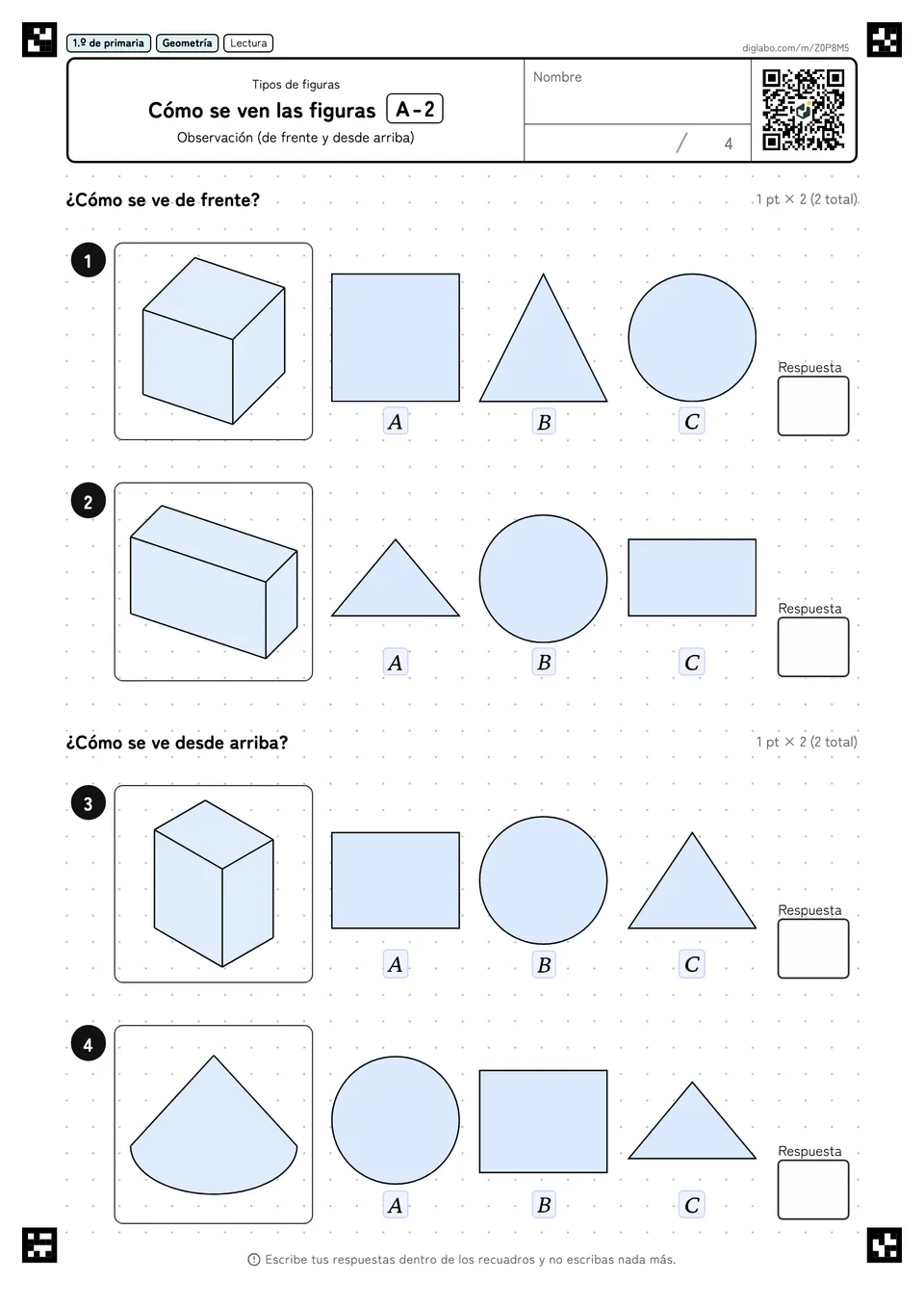 1.º de primaria Tipos de figuras Cómo se ven las figuras
