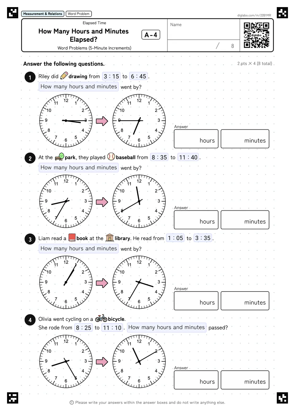 How Many Hours and Minutes Elapsed? A-4