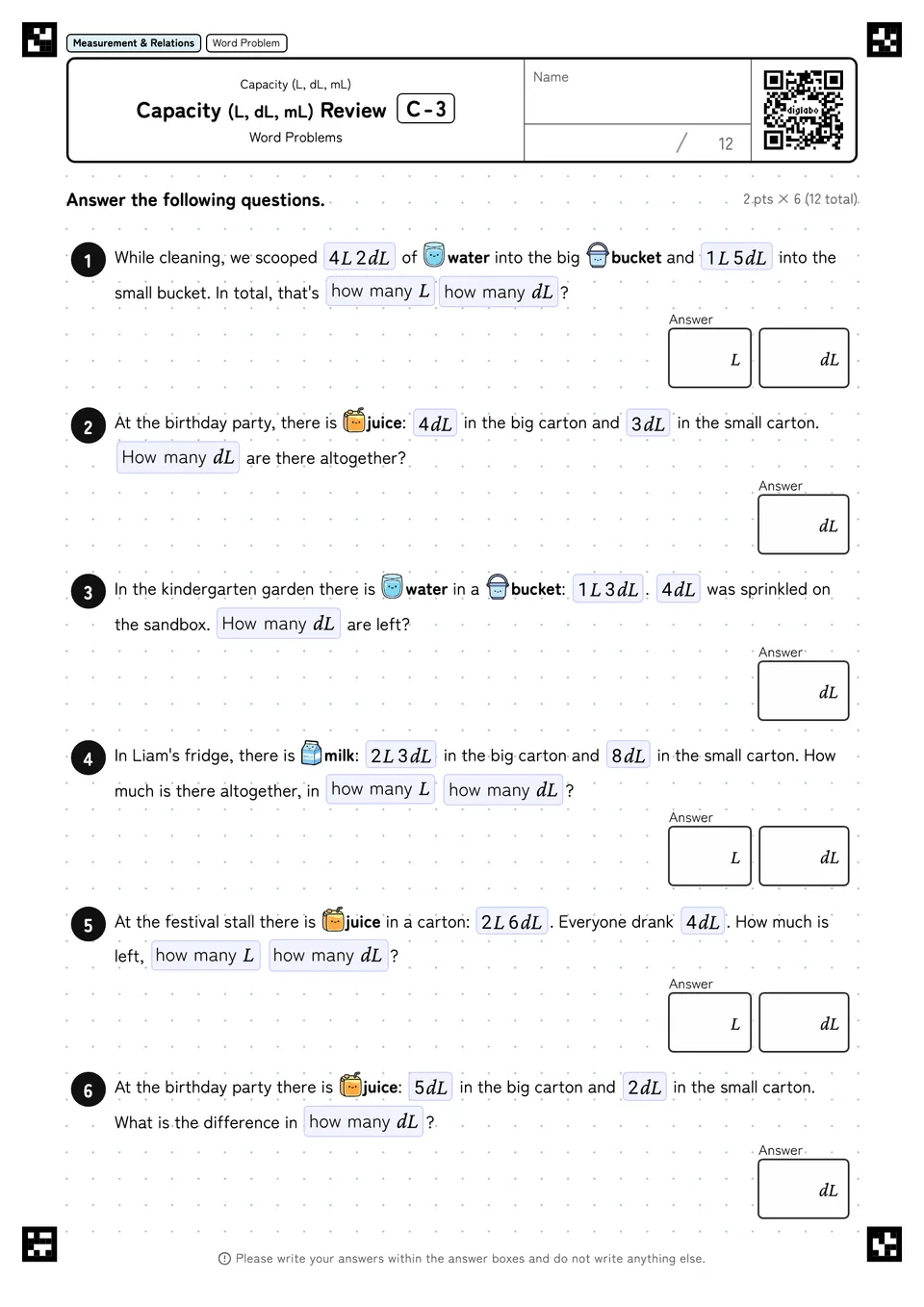 Capacity (L, dL, mL) Review C-3