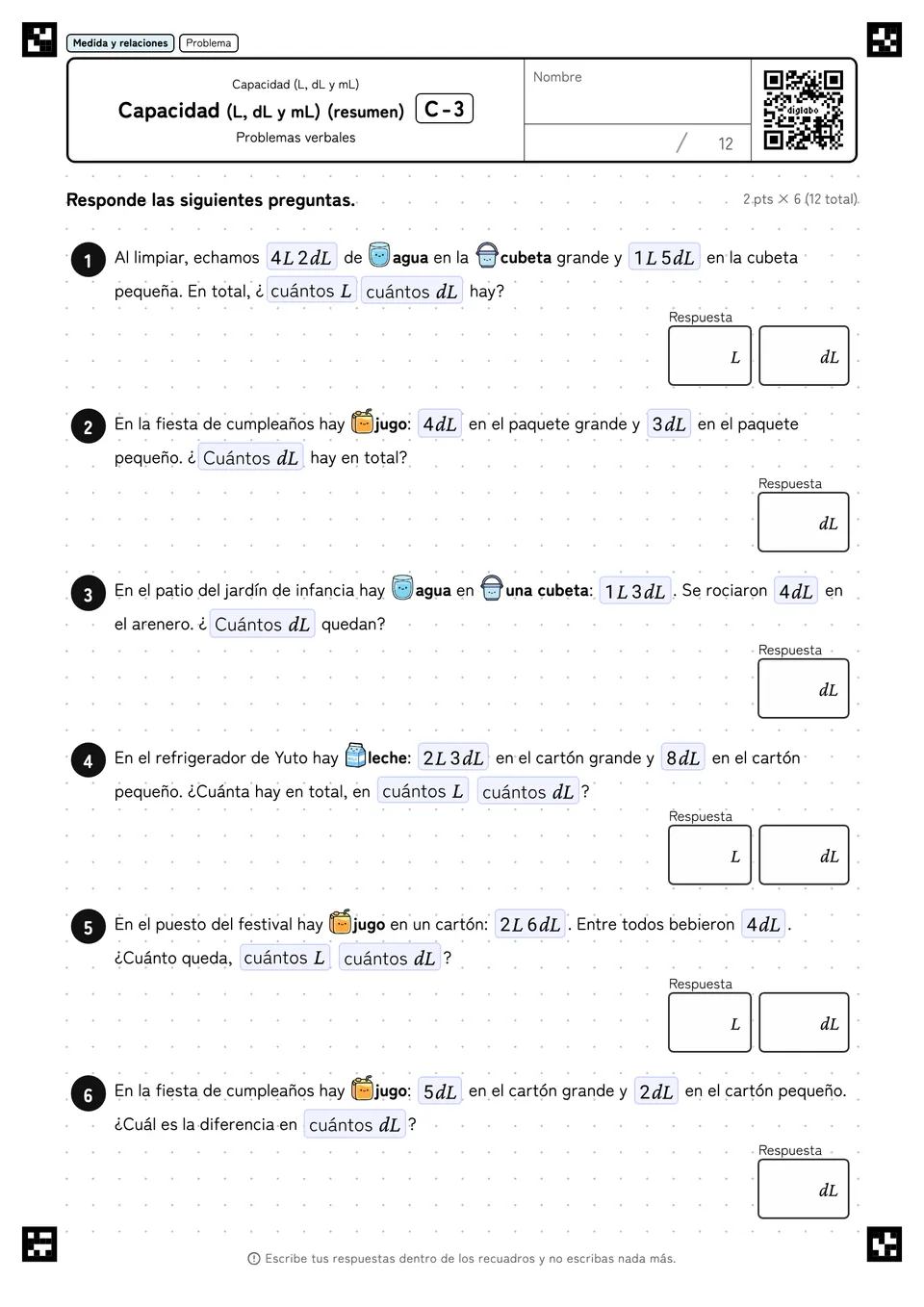 Capacidad (L, dL y mL) (resumen) C-3
