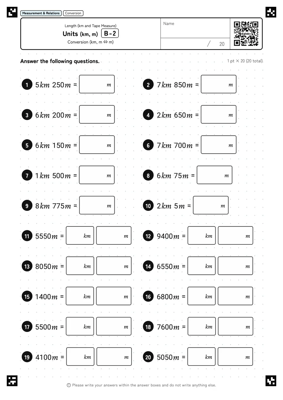 Units (km, m) B-2
