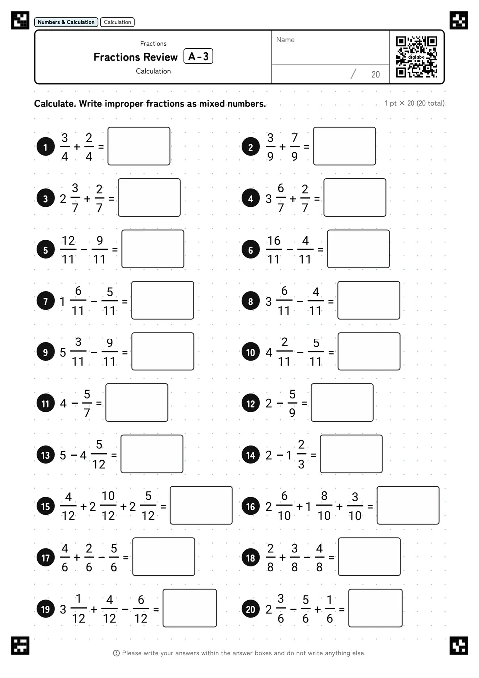 Fractions Review A-3