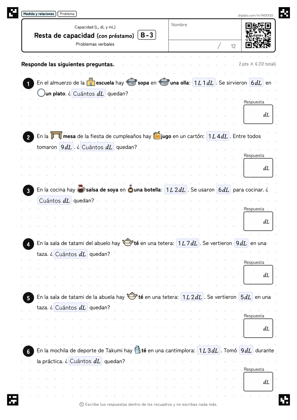 Resta de capacidad (con préstamo) B-3