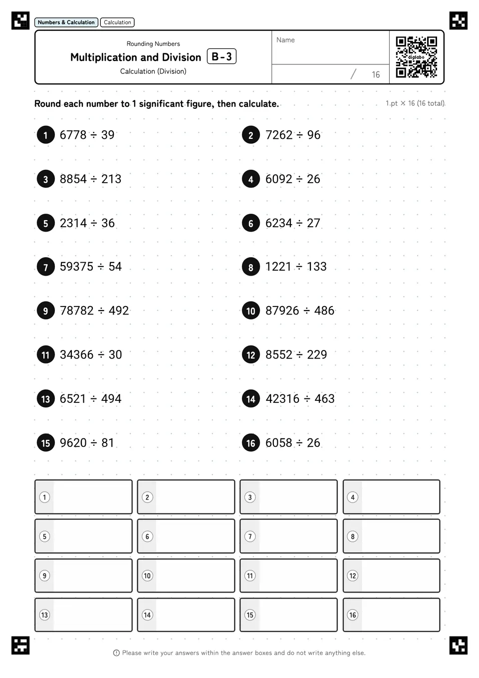 Multiplication and Division B-3