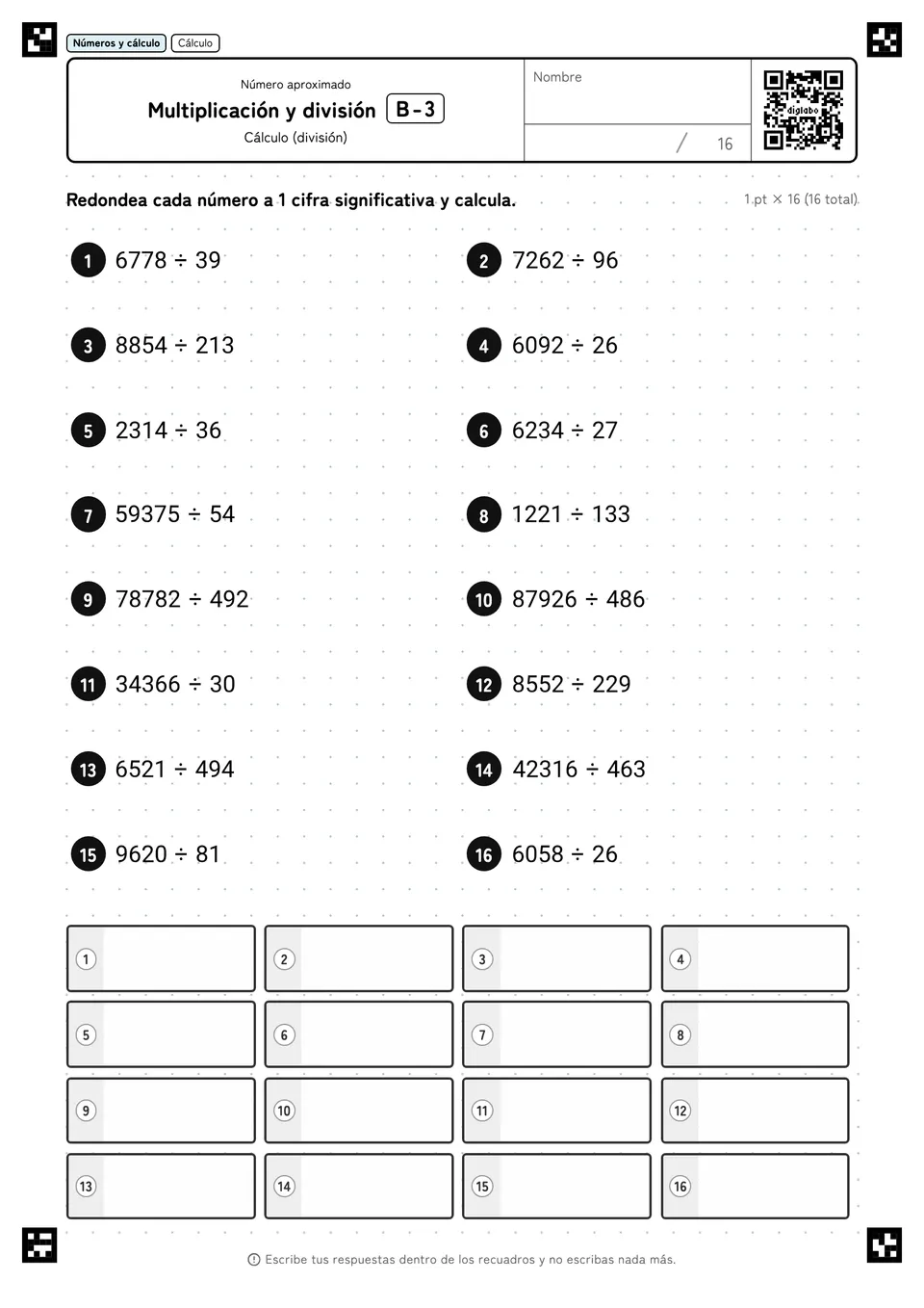 Multiplicación y división B-3