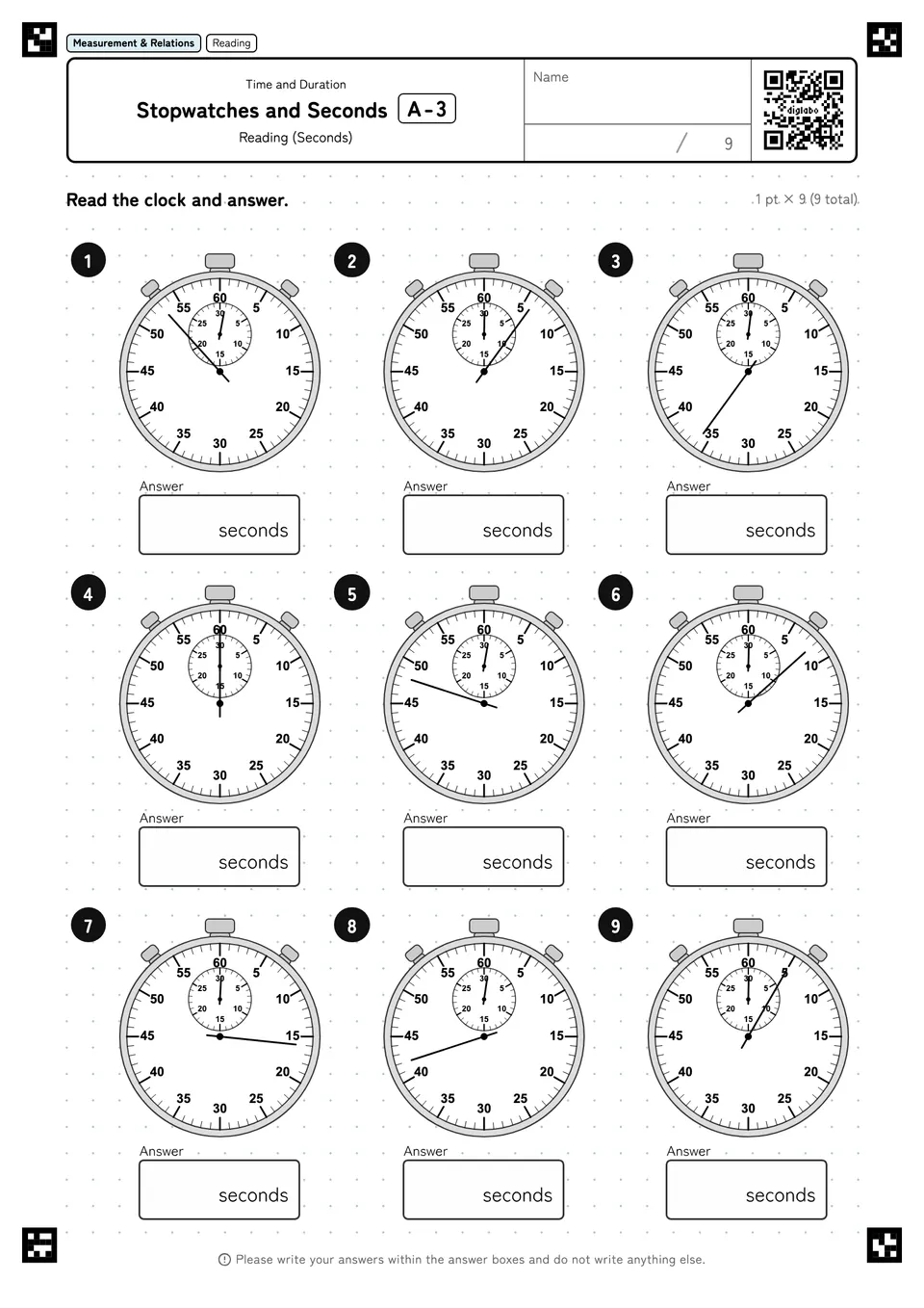 Stopwatches and Seconds A-3