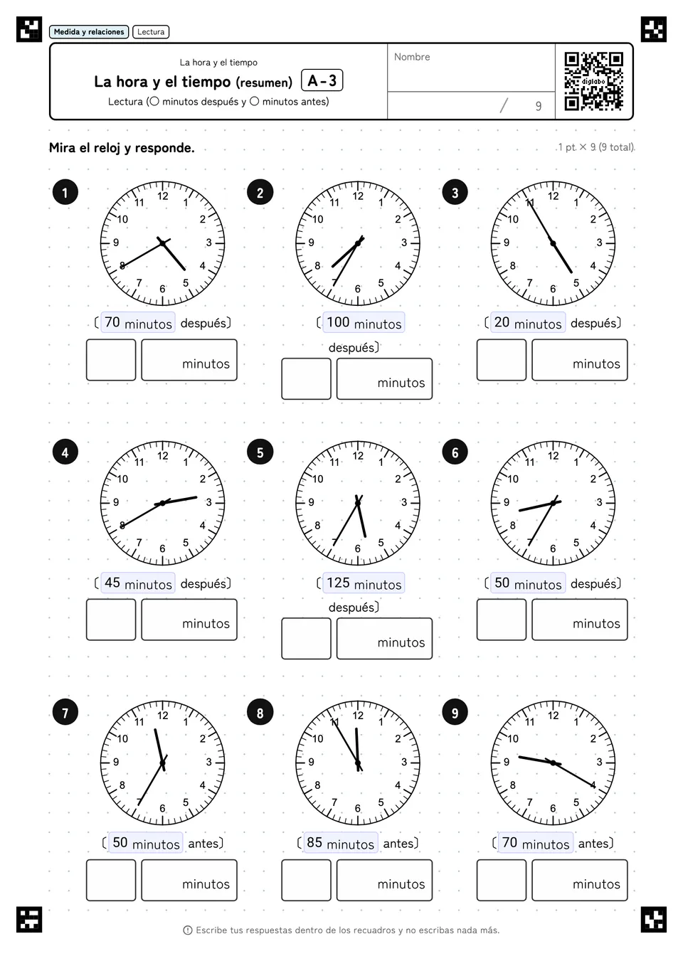 La hora y el tiempo (resumen) A-3