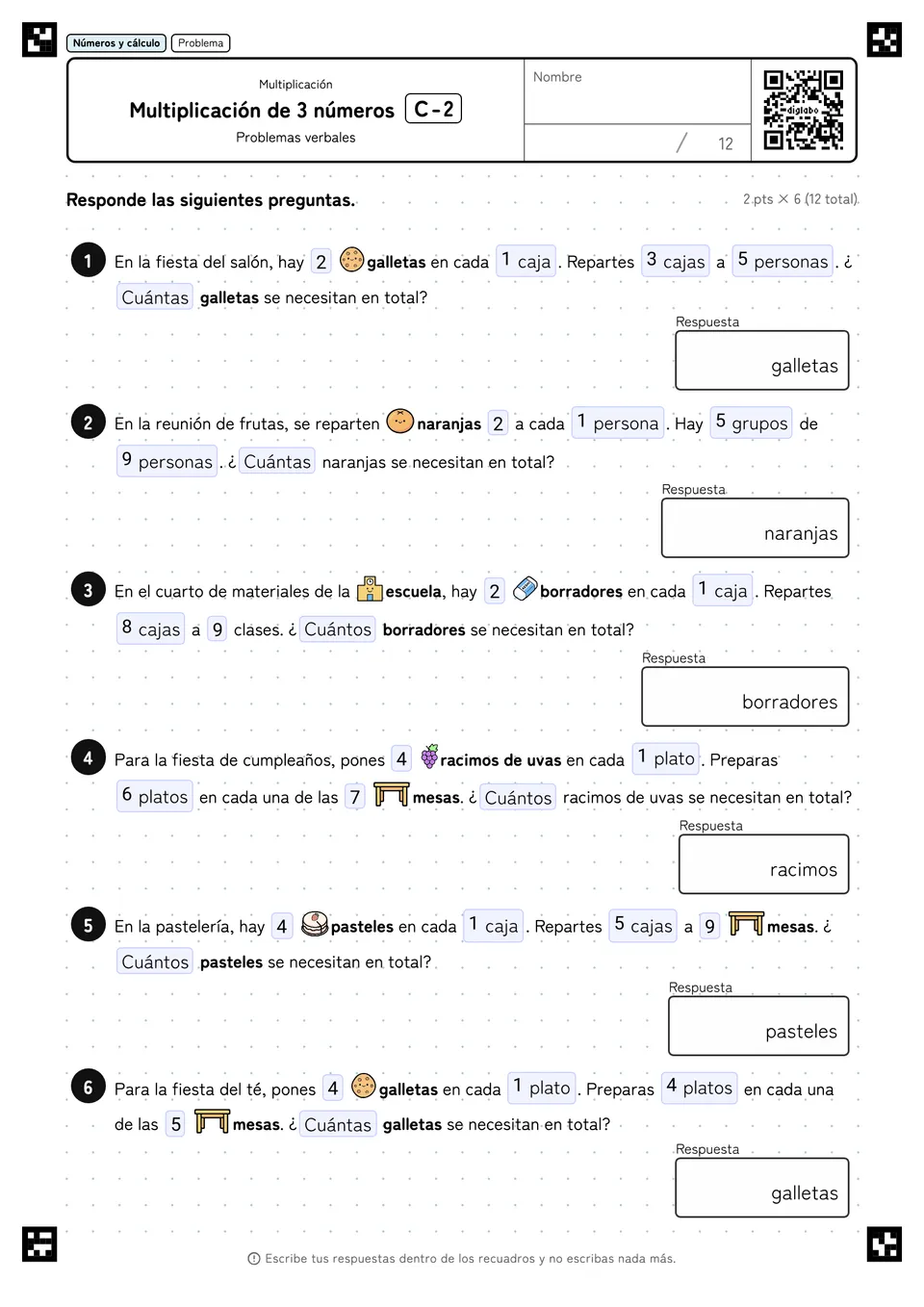 Multiplicación de 3 números C-2