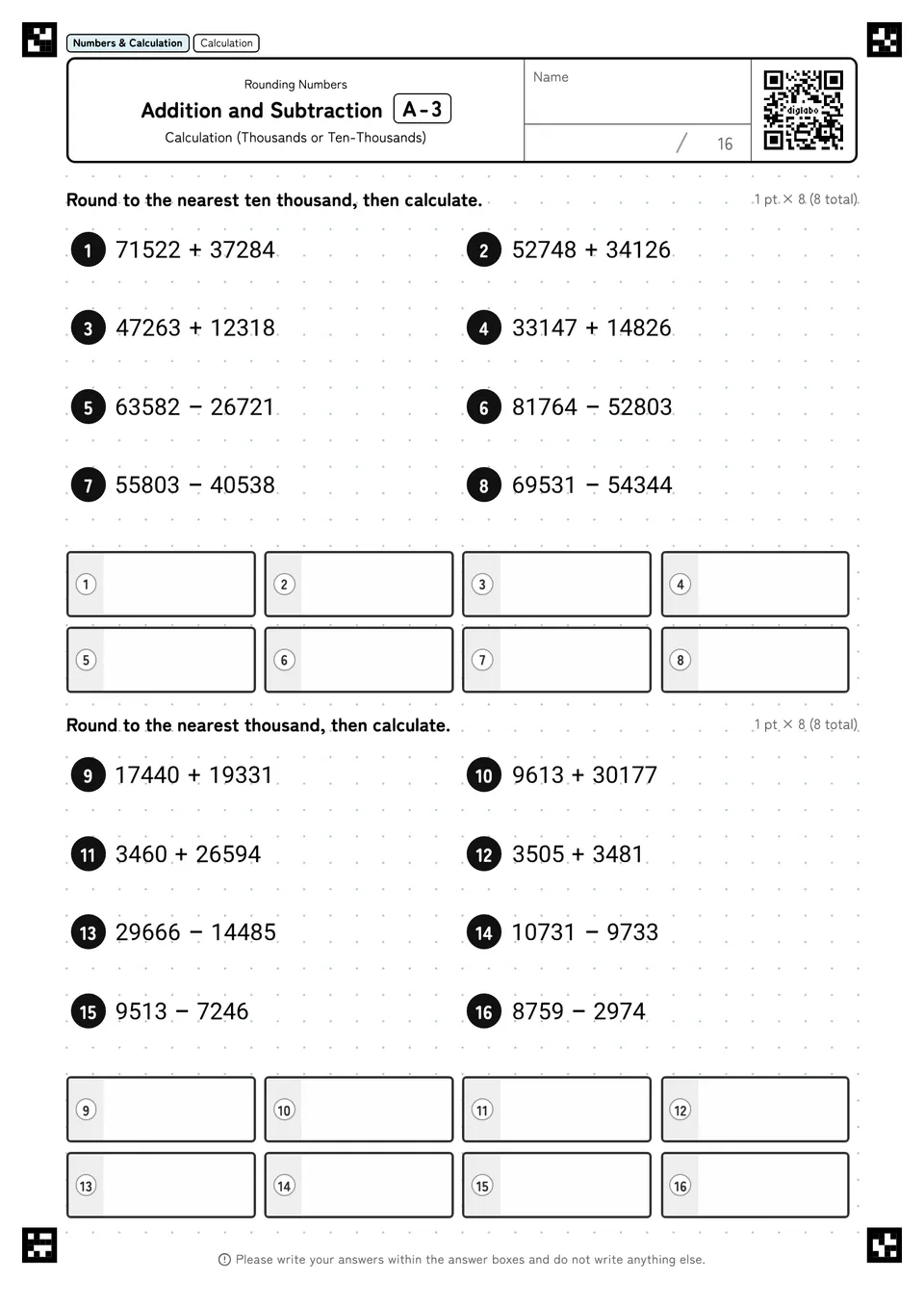 Addition and Subtraction A-3