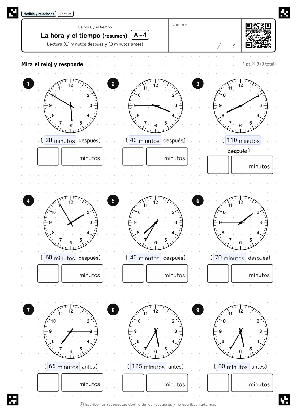 La hora y el tiempo (resumen) A-4