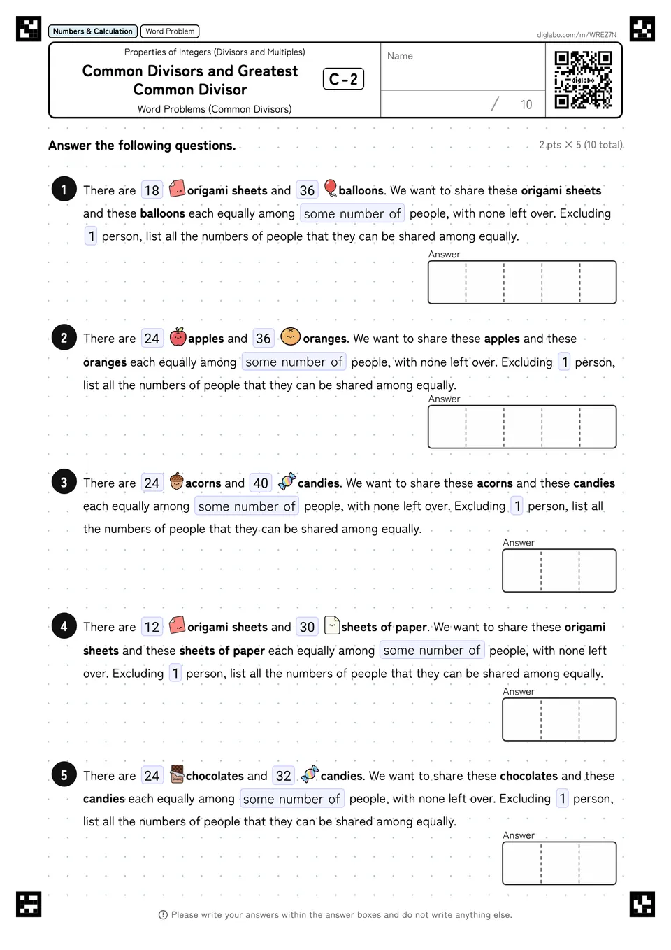 Common Divisors and Greatest Common Divisor C-2