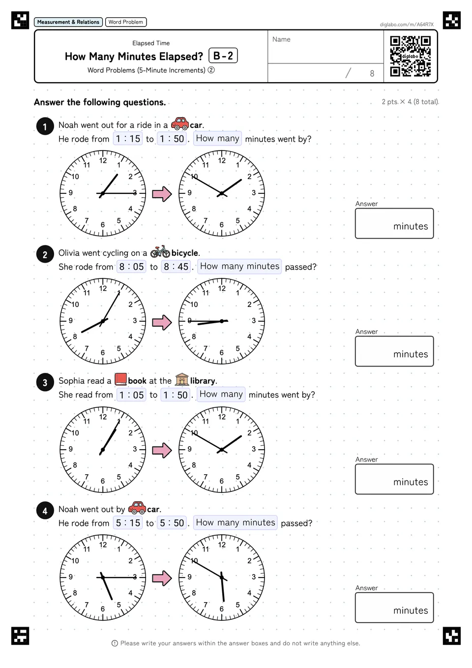 How Many Minutes Elapsed? B-2