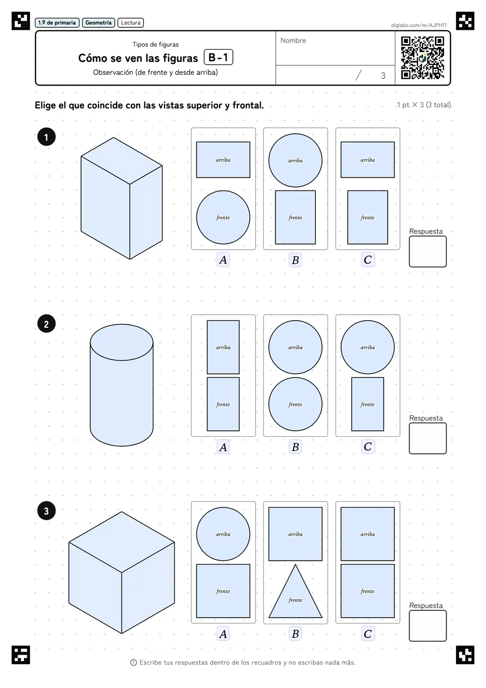 1.º de primaria Tipos de figuras Cómo se ven las figuras