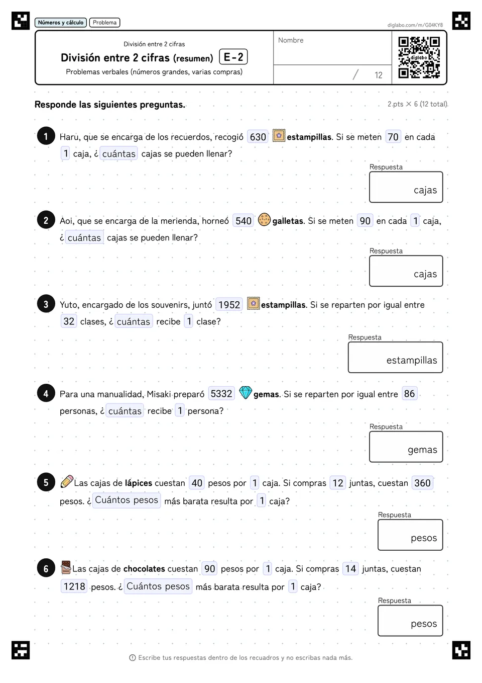 División entre 2 cifras (resumen) E-2