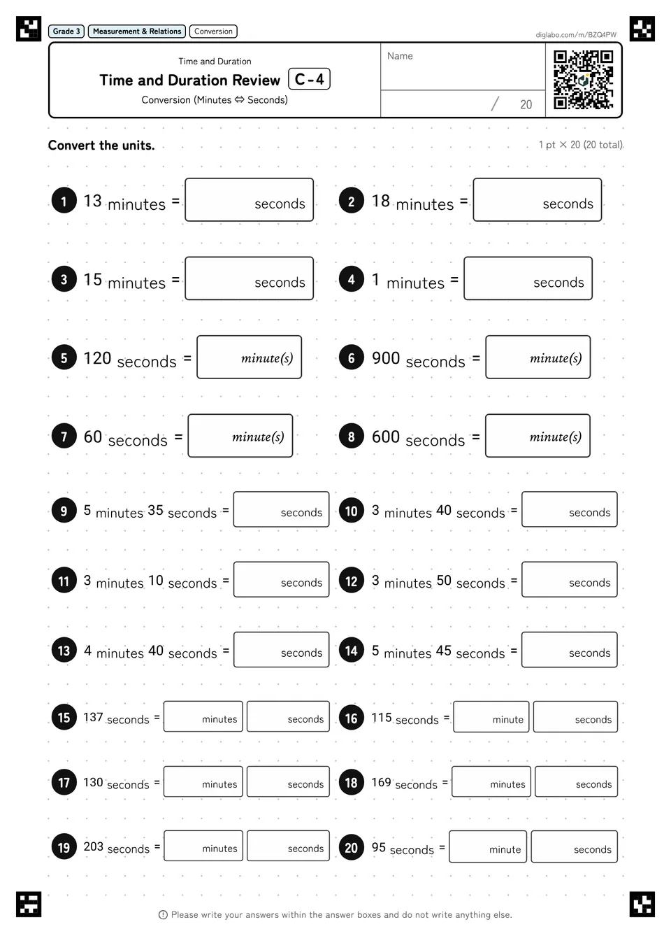 Grade 3 (Elementary School) Time and Duration Time and Duration Review