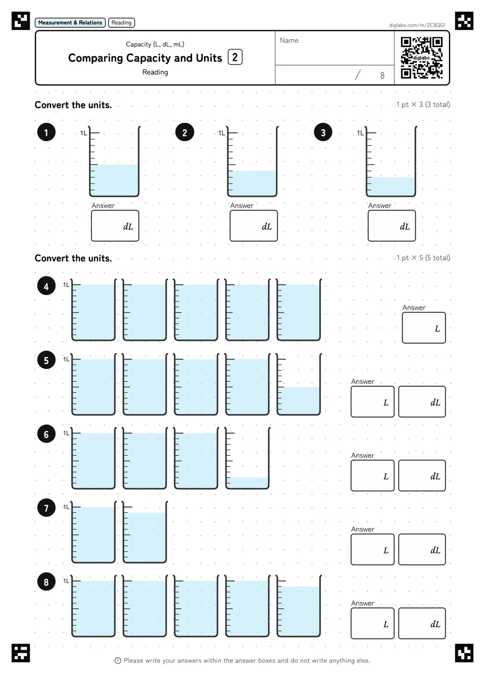 Comparing Capacity and Units 2