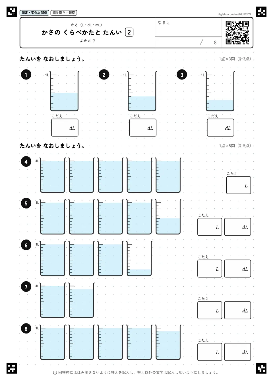 かさの くらべかたと たんい 2