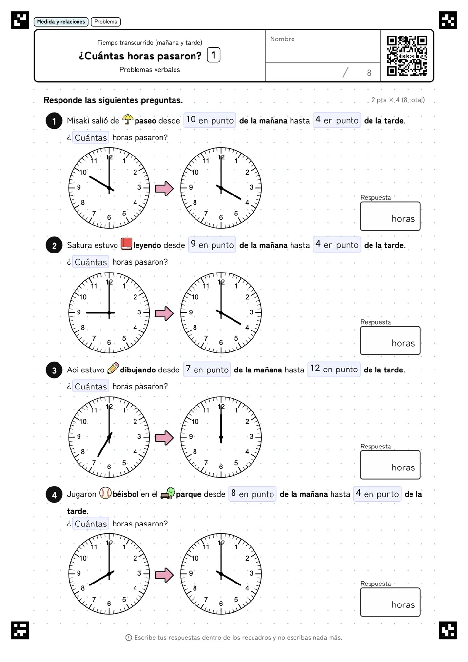 ¿Cuántas horas pasaron? 1