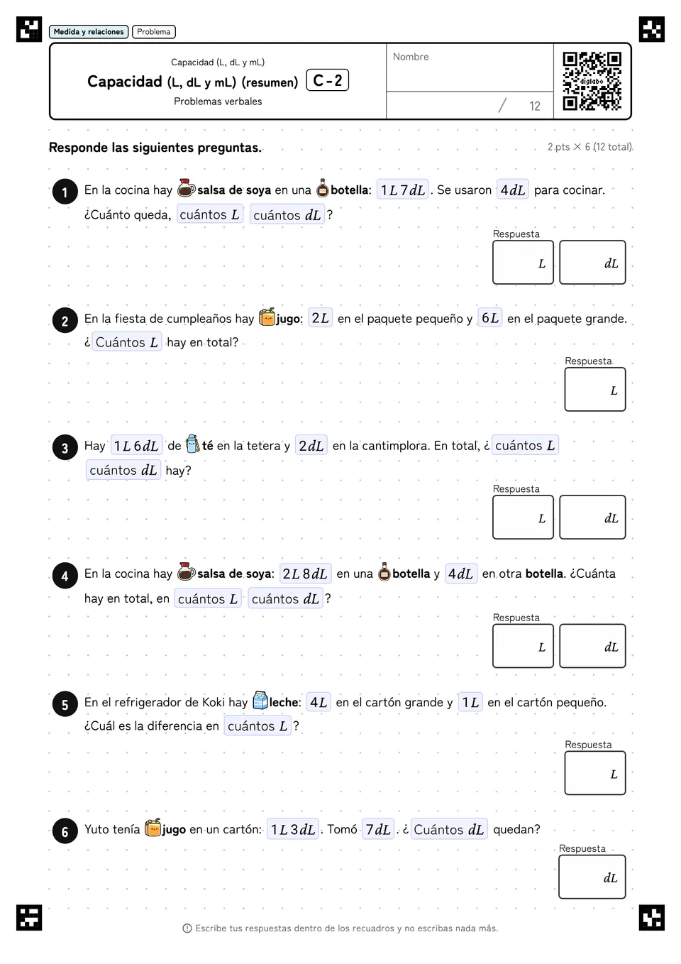 Capacidad (L, dL y mL) (resumen) C-2