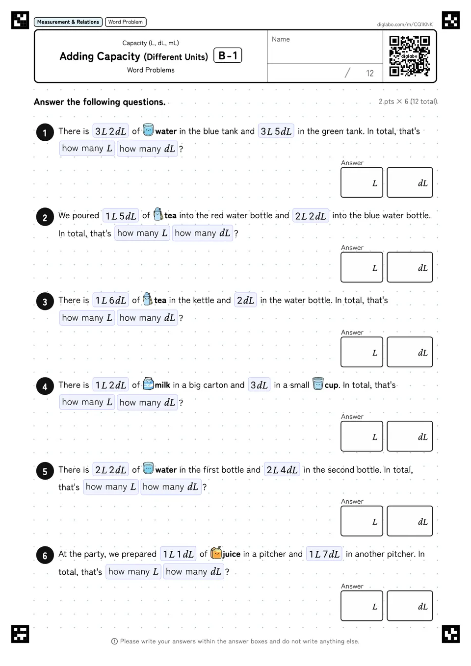 Adding Capacity (Different Units) B-1