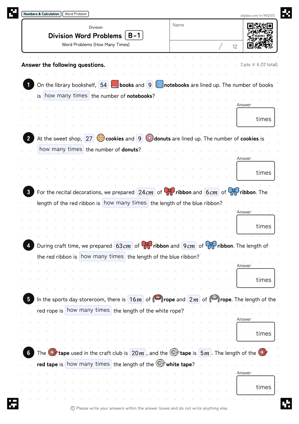 Division Word Problems B-1