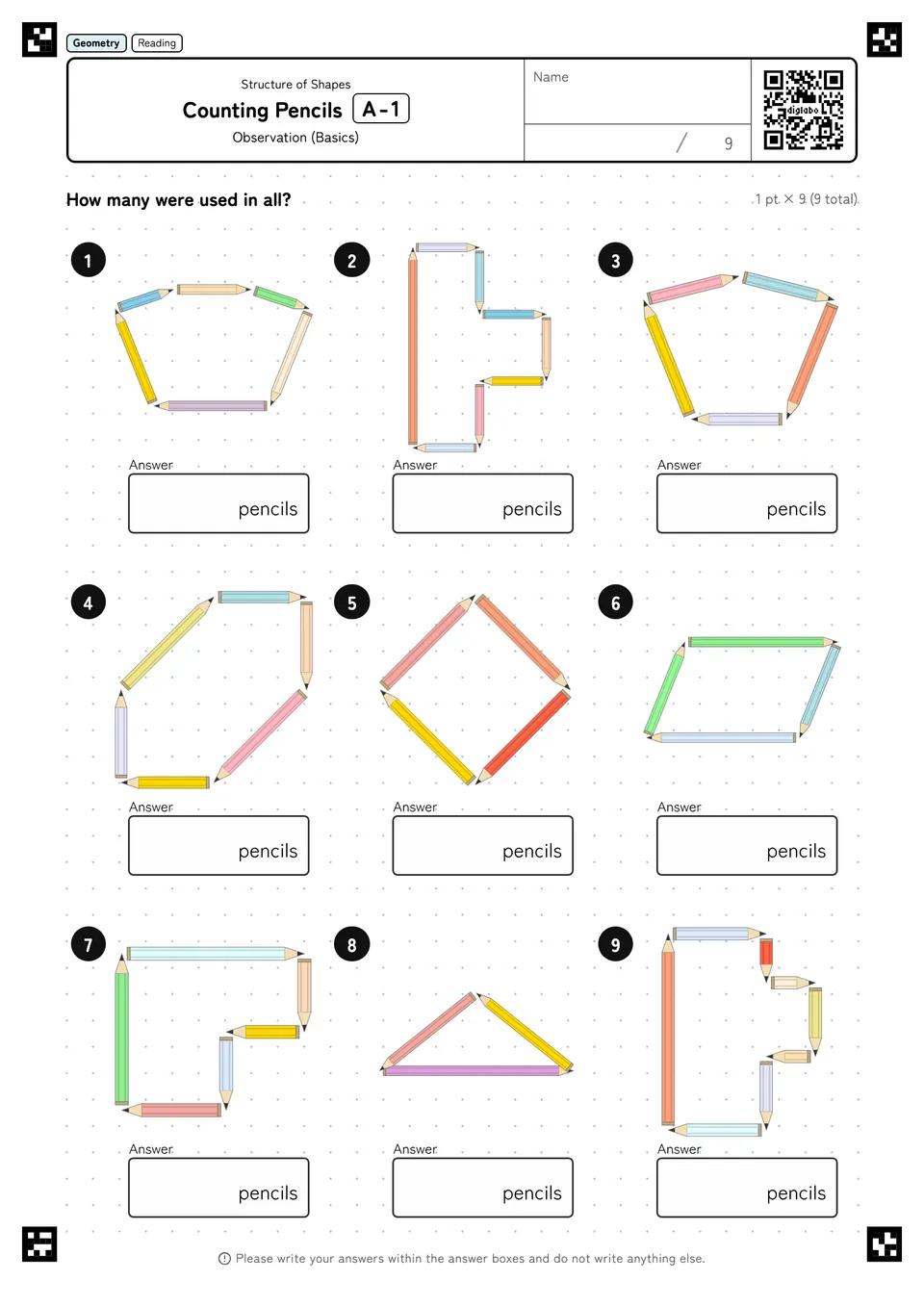 Counting Pencils A-1