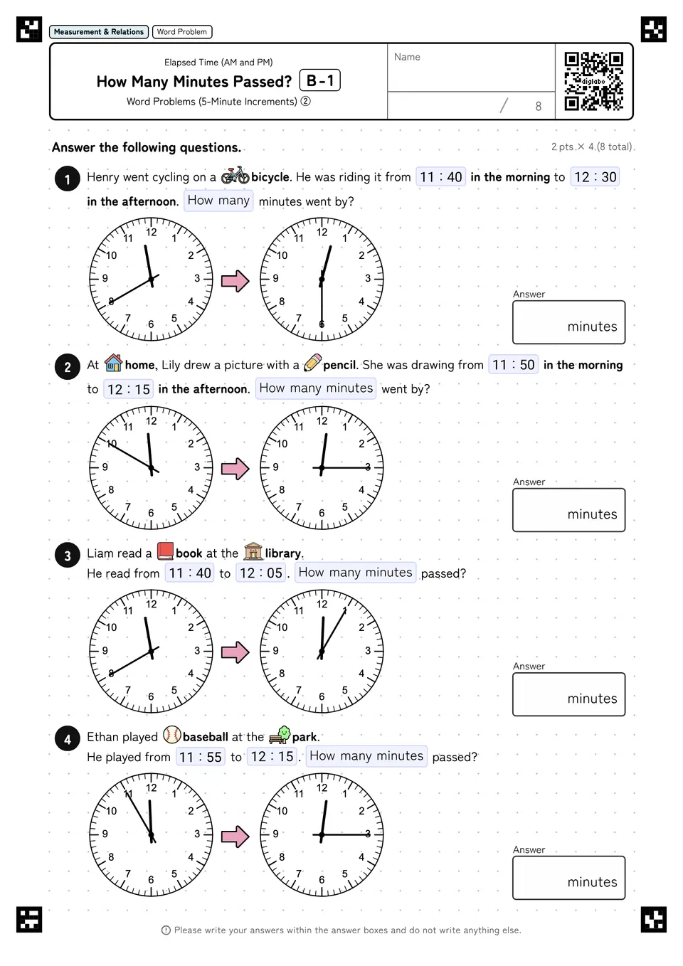 How Many Minutes Passed? B-1